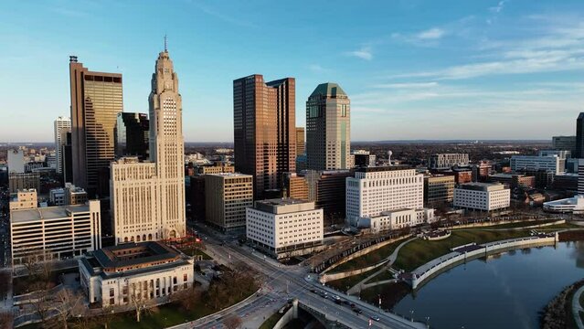 Downtown Columbus Ohio Drone