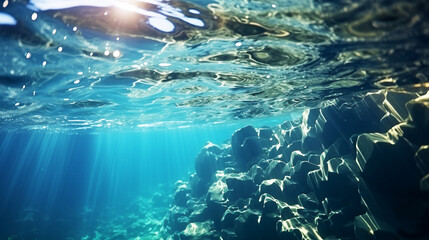 Fototapeta na wymiar Underwater ocean sea texture background