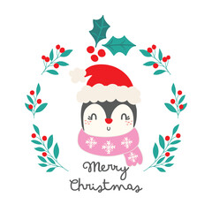 cute merry christmas illustration vector design