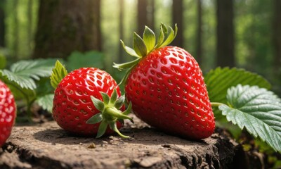 Sunlit Strawberry Feast: Nature's Palette at its Sweetest
