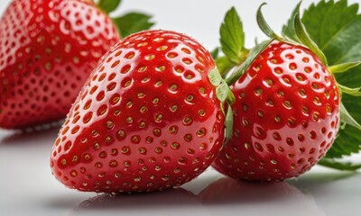 Nature's Sweet Symphony: Fresh Strawberries in a white background