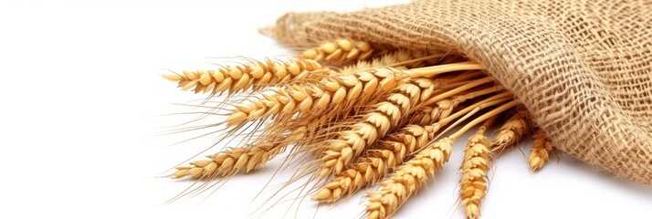 Fototapeta na wymiar Wheat Ears on Mesh Bag Generative AI