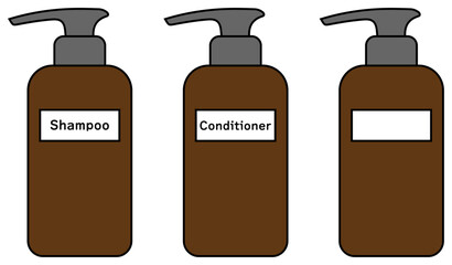シャンプーのボトル 茶色
