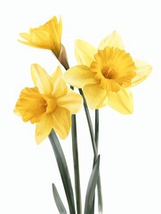Fototapeta na wymiar Yellow Daffodil Flower Illustration Generative AI