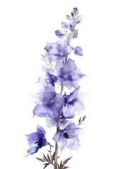 Purple Delphinium Flower Group Illustration Generative AI