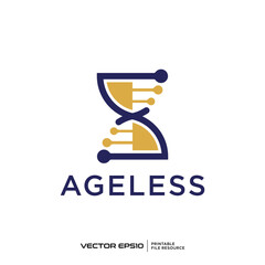 Hourglass technology logo vector illustration