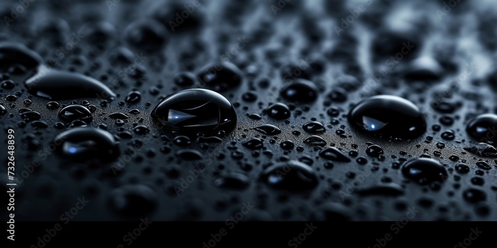 Poster dark background with drops in focus generative ai
