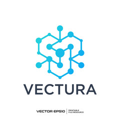Abstract dot technology logo vector illustration