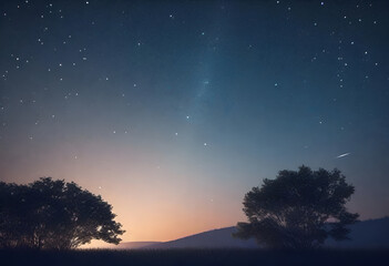 Fototapeta na wymiar clear sky at night with bright stars in minimal style