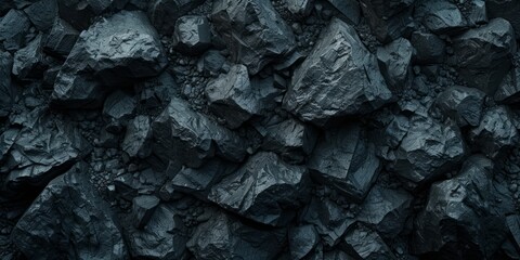 Volcanic Rocks Black Background Generative AI