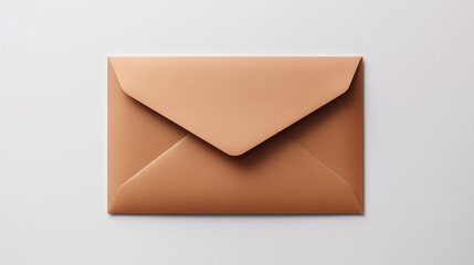 Backside View of the Back of a Brown Envelop on a White Minimal Background