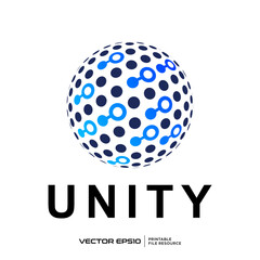 Globe dot connection logo vector illustration