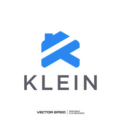 Letter K home logo vector illustration