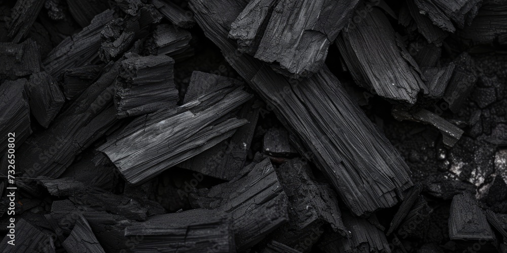 Poster charcoal texture close-up background generative ai