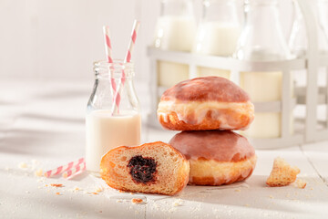 Hot and sweet doughnuts as a popular dessert in Poland.
