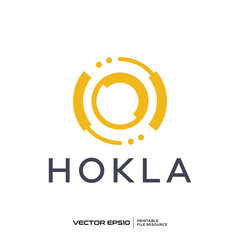 Circle and technology logo vector illustration