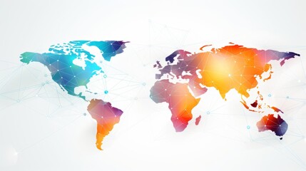 Vibrant network connections on a global communication backdrop