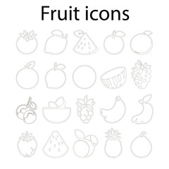 set of fruit icons