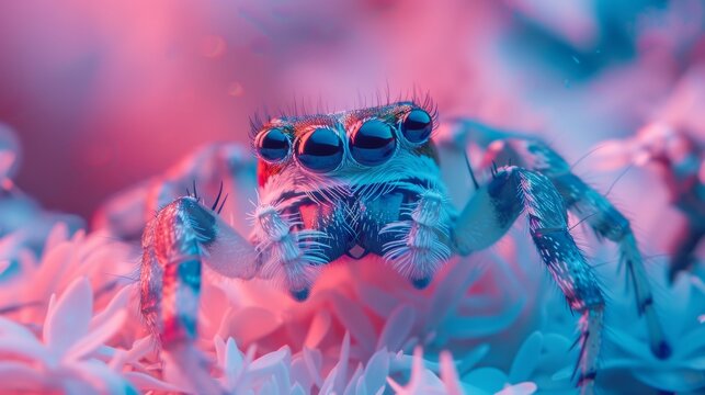 vaporwave spider infrared. Spider