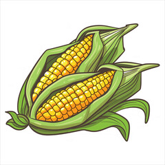 corn cartoon style 2d vector flat icon