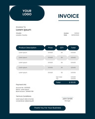 Vector professional and modern business invoice bill template