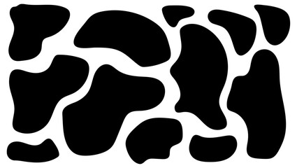 Black fluid blob shape for abstract design