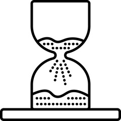 Hourglass black line vector icon, sandglass sign