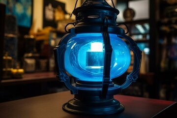 Blue lantern. Generative AI