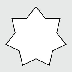 White seven - pointed star. Accurate geometric dimensions. Abstract concept. Vector illustration on white background. Eps file 245