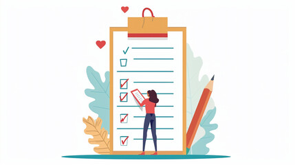 A To-Do List as Checklist with Work Agenda and Tasks in a Tiny Person Concept Illustration