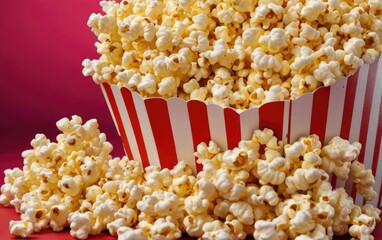 Irresistible Popcorn Overflow in Striped Box