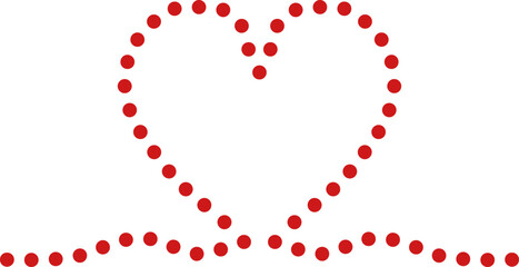 Heart shape made of dots on a white background. Vector illustration. love, romance heart