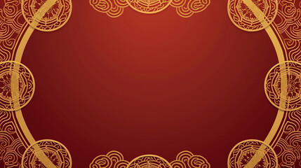 Golden Oriental Illustration Celebrating the Arrival of Chinese New Year