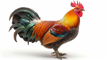 Fototapeta premium Rooster on white background 