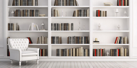 3d render of a bookshelf