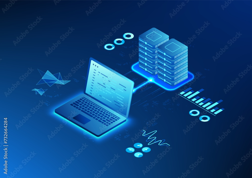 Poster isometric server, a server that controls the processing and storage of files on an organization's co