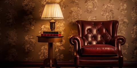 classic armchair and lamp