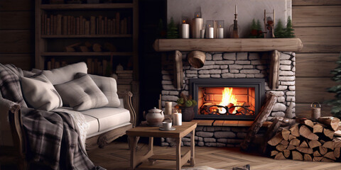 fireplace in room