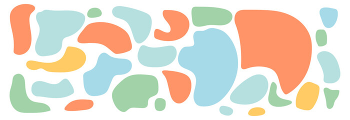 Colorful blob shape set of liquid graphic elements for abstract design