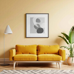 modern living room with sofa .Generative Ai