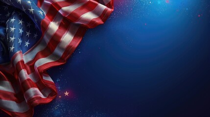 Patriotic American Flag Background with Text Space