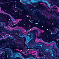 Seamless pattern of wavy liquid purple gradient. Backdrop abstract graffiti paint effect. Acrylic cosmic pattern, paint stains. Texture for print, fabric, textile, wallpaper, interior poster, design