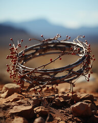 illustrative and realistic photograph of the crown of thorns - generated by AI