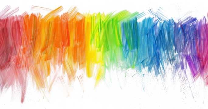 Vibrant Wax Pastel Scribbles on Transparent