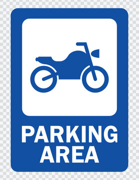 "Efficient motorcycle parking: Rectangle Blue Simple Parking Sign. Clear guidance for urban settings. Ideal for traffic visuals."