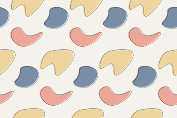 Colorful abstract organic blob shapes pattern illustration. Irregular round blot form graphic element. doodle drops collection. Contemporary banner set.