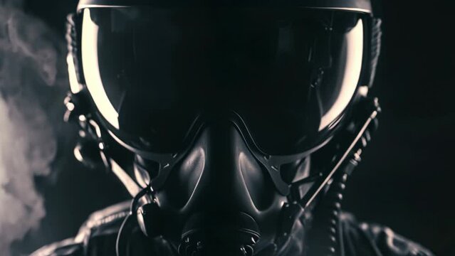 Cockpit Confidence: Fighter Pilot Portrait. Generative ai