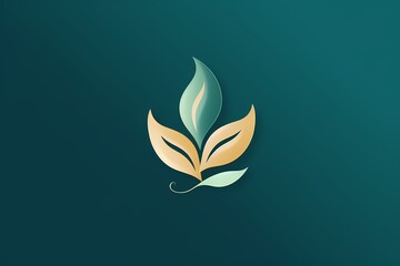 An organic and nature-inspired leaf symbol logo illustration, showcasing growth and sustainability, perfectly isolated on a serene and earthy solid background