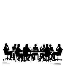 Business meeting silhouette vector
