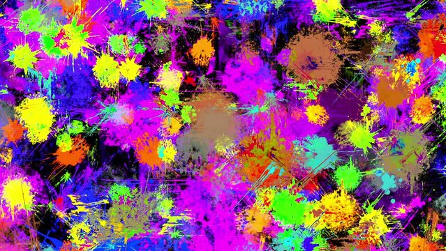 Abstract background, lots of paint droplets, different colors